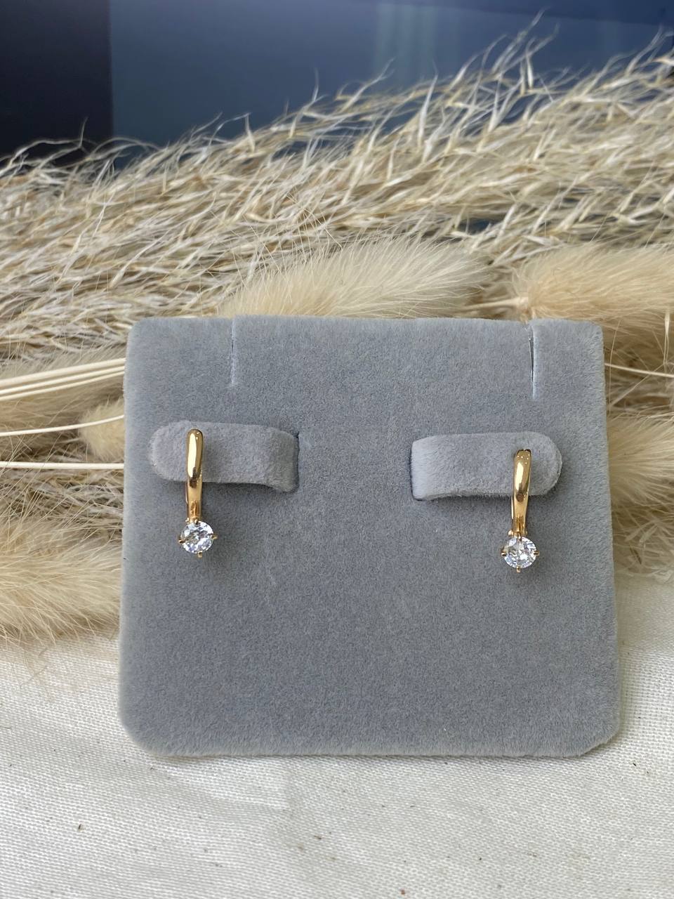 Серьги детские из красного золота  585 пробы